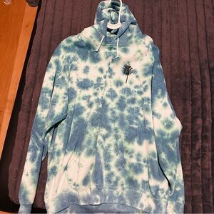 Blue Tie-Dye Hoodie Sweater